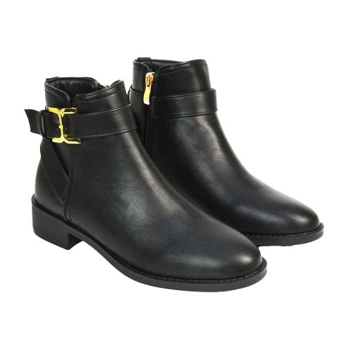 Front - XY London Womens/Ladies Shyla Side Zip Chelsea Boots