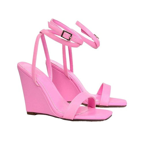 Front - XY London Womens/Ladies Collins Strappy Wedge Sandals