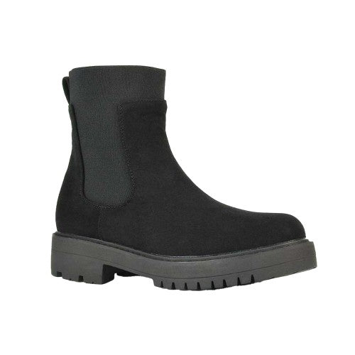 Front - XY London Womens/Ladies Karev Chunky Flat Chelsea Boots