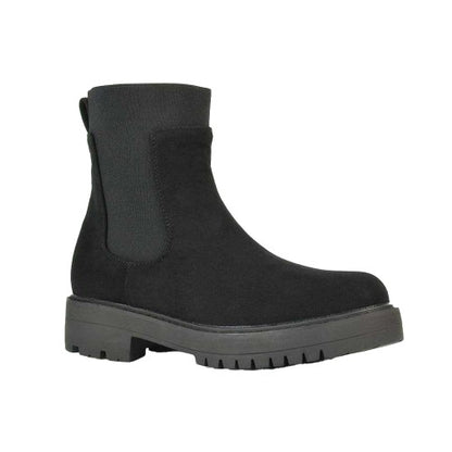 Front - XY London Womens/Ladies Karev Chunky Flat Chelsea Boots