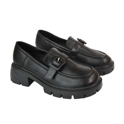 Front - XY London Womens/Ladies Adelaide Chunky Platform Loafers