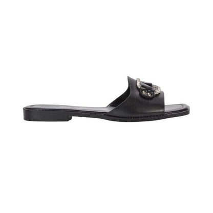 Front - XY London Womens/Ladies Annie Sparkle Diamante Flat Sliders
