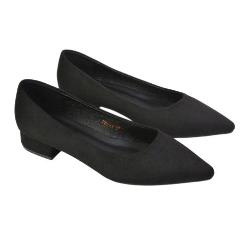 Front - XY London Womens/Ladies Karen Pointed Low Heel Court Shoes