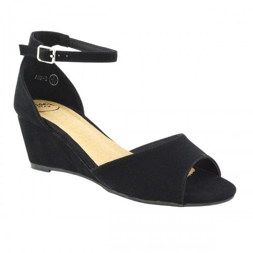 Front - XY London Womens/Ladies Lottie Peep Toe Wedge Sandals