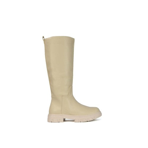 Front - XY London Womens/Ladies Lainey Mid Calf Biker Boots