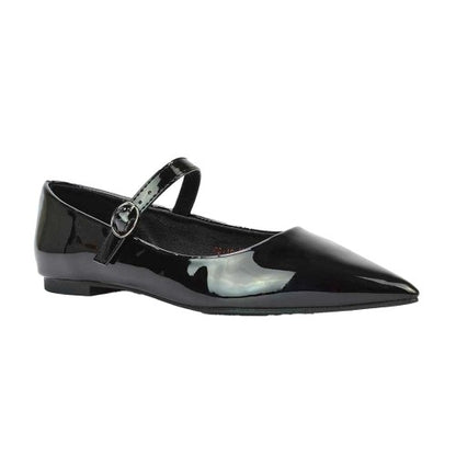 Front - XY London Womens/Ladies Aimee Patent Flat Pumps