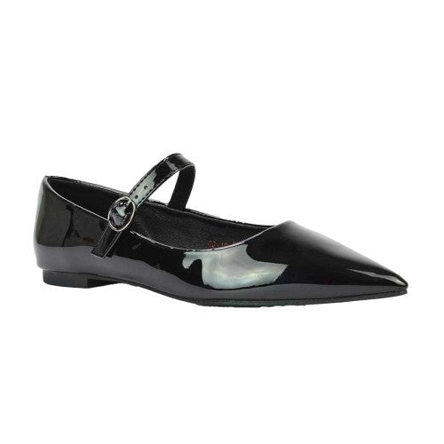 Front - XY London Womens/Ladies Aimee Patent Flat Pumps