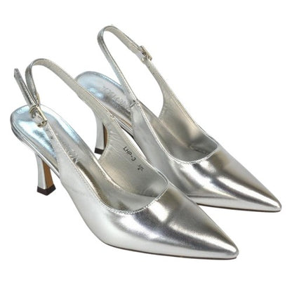 Front - XY London Womens/Ladies Valerie Metallic High Stiletto Heel Court Shoes