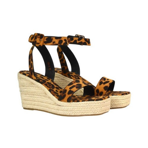 Front - XY London Womens/Ladies Linda Woven Wedge Heel Platform Sandals
