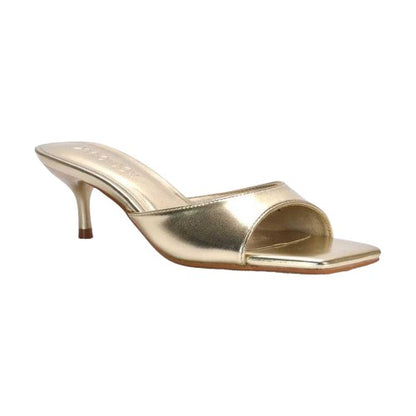 Front - XY London Womens/Ladies Katherine Metallic Mules