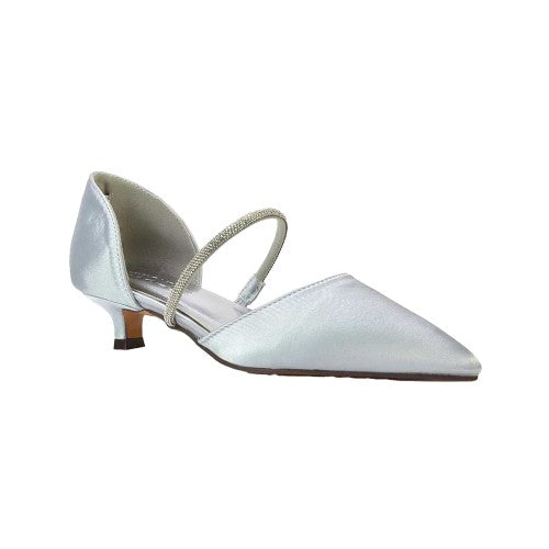 Front - XY London Womens/Ladies Laura Metallic Kitten Heel Court Shoes
