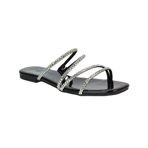Front - XY London Womens/Ladies Kiki Diamante Sandals