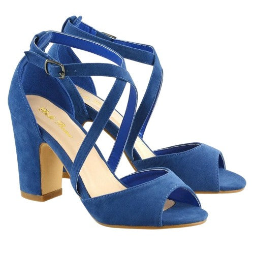 Front - XY London Womens/Ladies Alice Strappy Mid High Block Sandals