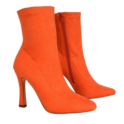 Front - XY London Womens/Ladies Paula Side Zip Stiletto Heel Ankle Boots