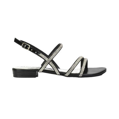 Front - XY London Womens/Ladies Orla Diamante Strappy Summer Flat Sandals