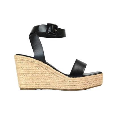 Front - XY London Womens/Ladies Linda Strappy Platform Heel Wedge Sandals