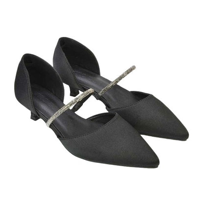 Front - XY London Womens/Ladies Laura Pointed Kitten Heel Court Shoes