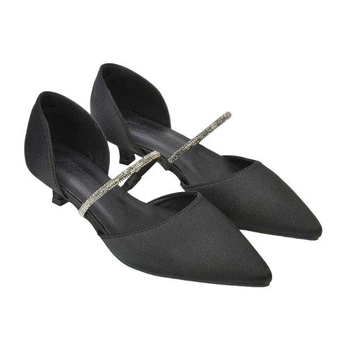 Front - XY London Womens/Ladies Laura Pointed Kitten Heel Court Shoes