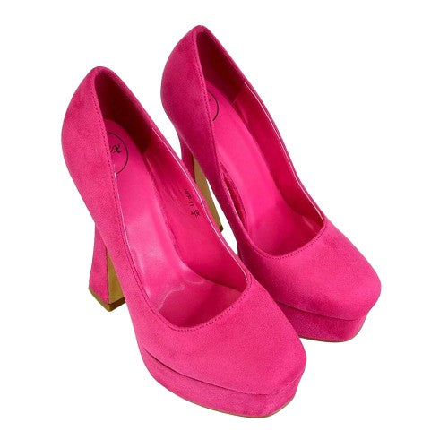 Front - XY London Womens/Ladies Karlie Curved Flared High Stiletto Heel Court Shoes
