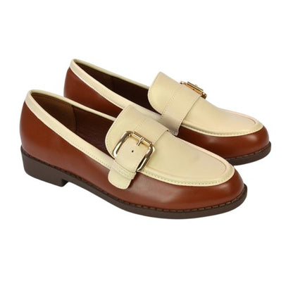 Front - XY London Womens/Ladies Kali Patent Chunky Sole Buckle Loafers