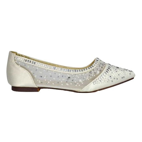 Front - XY London Womens/Ladies Vivian Diamante Sparkly Pointed Pumps