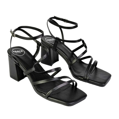 Front - XY London Womens/Ladies Jesy Crossover Square Toe Sandals