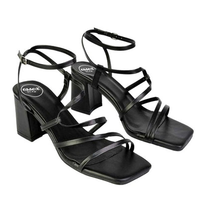 Front - XY London Womens/Ladies Jesy Crossover Square Toe Sandals