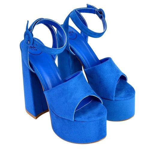 Front - XY London Womens/Ladies Pennie Block Heel High Heels