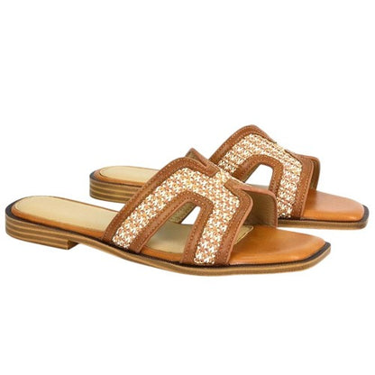 Front - XY London Womens/Ladies Lola Cut Out Strap Slip-on Sandals