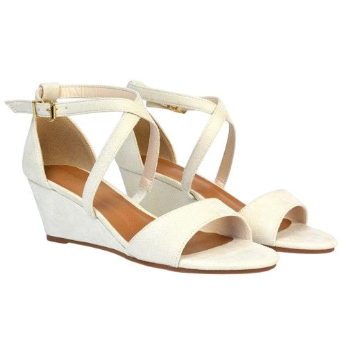Front - XY London Womens/Ladies Kylie Strappy Wedge Sandals