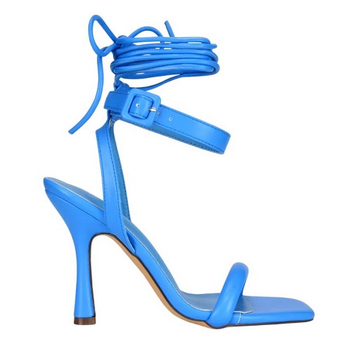 Front - XY London Womens/Ladies Althea Strappy Lace Up Flare Heel Sandals