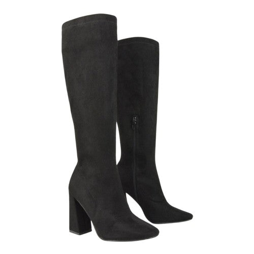 Front - XY London Womens/Ladies Gia Square Toe High Block Heel Knee-High Boots