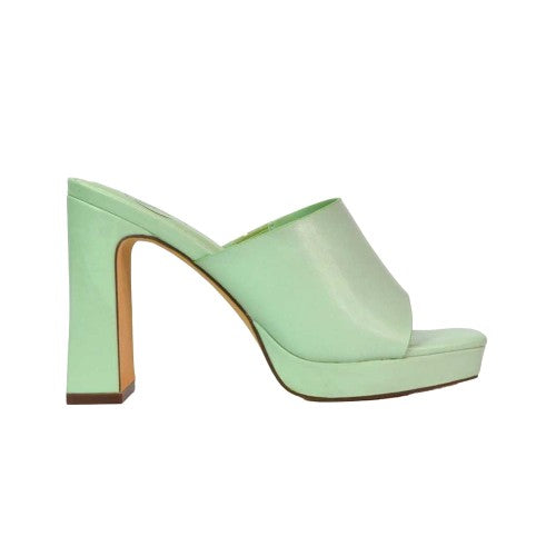 Front - XY London Womens/Ladies Presley High Block Heel Mule Sandals