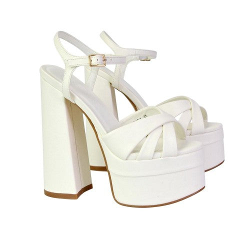 Front - XY London Womens/Ladies Anya Chunky Strappy High Block Heel High Heels