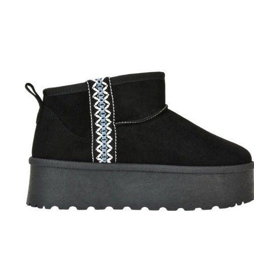 Front - XY London Womens/Ladies Thea Aztec Ankle Boots