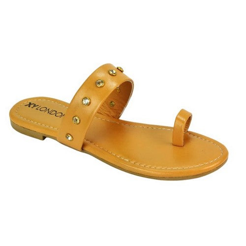 Front - XY London Womens/Ladies Isobel Diamante Leather Sandals