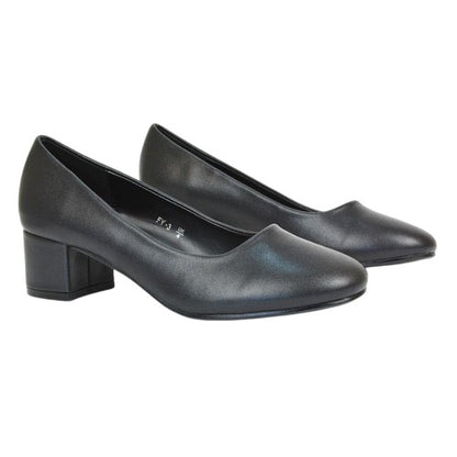 Front - XY London Womens/Ladies Liberty Low Block Heel Court Shoes
