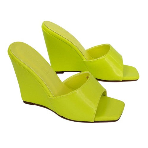 Front - XY London Womens/Ladies Otis High Heel Wedge Mules