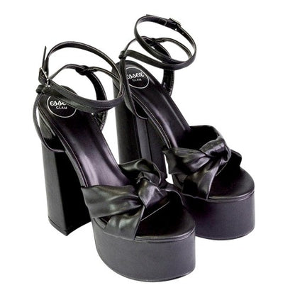 Front - XY London Womens/Ladies Faylinn Chunky Ankle Strap High Block Heel Platform Shoes