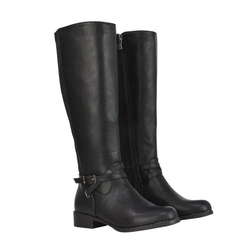 Front - XY London Womens/Ladies Everly Flat Knee-High Boots