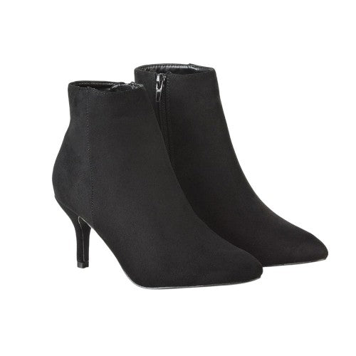 Front - XY London Womens/Ladies Anastsia Side Zip Mid Kitten Heel Ankle Boots