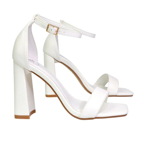 Front - XY London Womens/Ladies Kamryn Square Toe High Block Heel Sandals