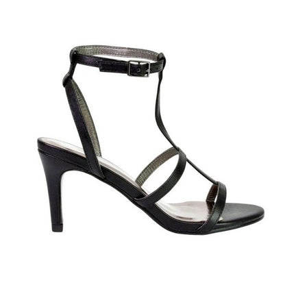 Front - XY London Womens/Ladies Beaux Caged Cut Out Ankle Strap Mid Stiletto Sandals