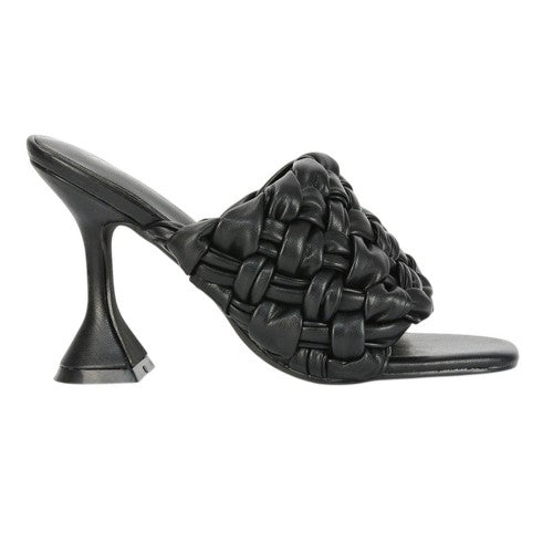 Front - XY London Womens/Ladies Jaci High Heel Flared Mules