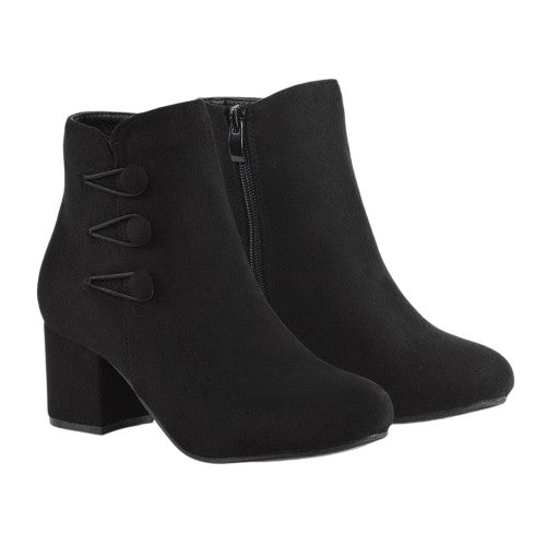 Front - XY London Womens/Ladies Ruth Button Ankle Boots