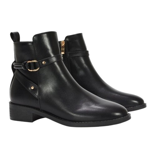 Front - XY London Womens/Ladies Mollie Low Block Heel Ankle Boots