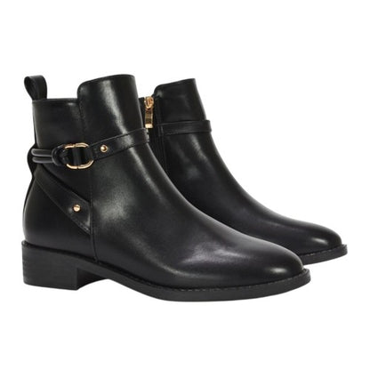 Front - XY London Womens/Ladies Mollie Low Block Heel Ankle Boots