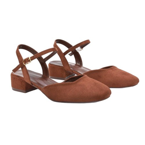 Front - XY London Womens/Ladies Hilary Strappy Low Heel Court Shoes