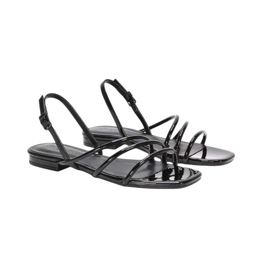 Front - XY London Womens/Ladies Mary Patent Square Toe Sandals