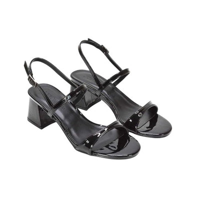 Front - XY London Womens/Ladies Izzy Patent Mid Block Heel Sandals